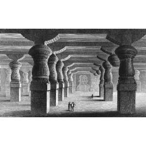  INDIA Cave Grottoe Temples at Elephanta   SCARCE Antique 