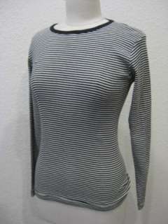 Black White French Sailor Nautical Stripe Knit Shirt  