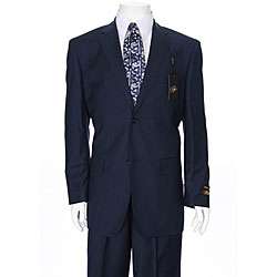 Ferrecci Mens Two button Navy Blue Suit  Overstock