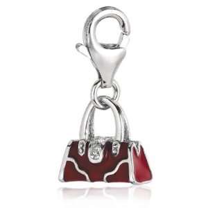  Sterling Silver & Enamel clip on handbag charm: Jewelry