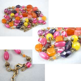 Premier Designs Spring Fever Necklace Color Glass Bead  