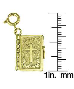 14k Yellow Gold Lords Prayer Book Charm  Overstock