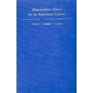  Measurement Theory for the Behavioral Sciences (A Series 