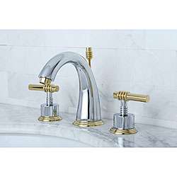   Widespread Chrome/ Polished Brass Bathroom Faucet  Overstock