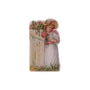 Victorian Lady By Garden Fence Thank You Cards Die Cut