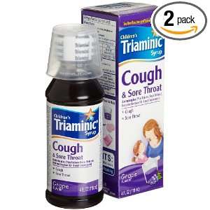  Triaminic Cough & Sore Throat Syrup, Grape Falvor, 4 Ounce 