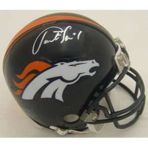  Jason Elam Autographed Denver Broncos Mini Helmet Sports 