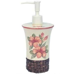  Tropical HIBISCUS Soap lotion Pump Dispenser bath decor 