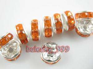 100pcs Acryl Crystal Spacer Finding Rondelle Loose Beads 8mm  