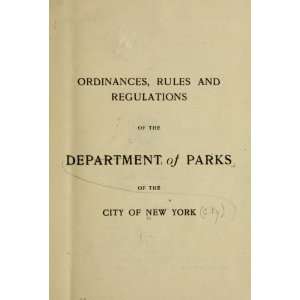  Ordinances, Rules And Regulations Of The Department Of 