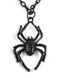 NEW BLACK SPIDER RING & NECKLACE GOTHIC DEATHROCK PUNK  