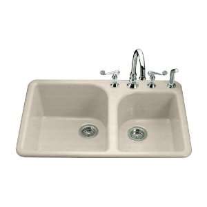 Kohler K 5932 4 FD Executive Chef Self Rimming Kitchen Sink with Four 