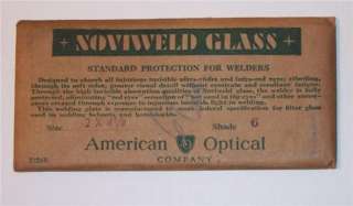 AMERICAN OPTICAL NOVIWELD WELDERS GLASS Shade 6  