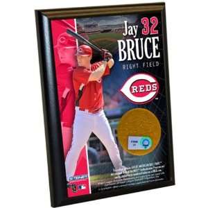  Jay Bruce Plaque with Used Game Dirt   4x6: Patio, Lawn 