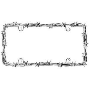: Cruiser Accessories 22230 Barbed Wire II Chrome License Plate Frame 