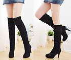 Womens Shoes Over the Knee Thigh Stretchy High Heels Boot Black Brown