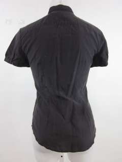 THEORY Silk Pleated Short Sleeve Button Down Shirt Sz S  