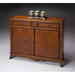   Console Cabinet Antique Cherry Finish   3019011: Home & Kitchen