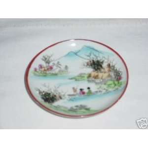   Vintage Porcelain Oriental Scene Saucers from Japan: Everything Else