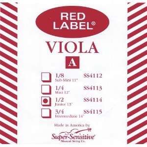  Super Sensitive Red Label 4114 Viola A String, Junior 