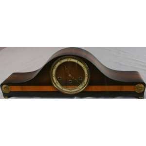    Vintage German Art Deco Mantle Clock FHS Mahogany 