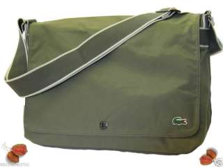 LACOSTE City Casual MESSENGER BAG Large Olive New  