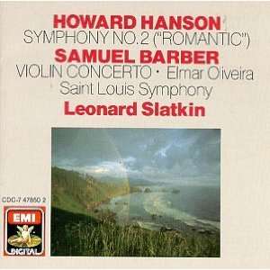 com Symphony 2 / Violin Concerto Hanson, Barber, Slatkin, St. Louis 