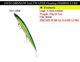 Saltwater fishing lure ENTO MINNOW FLOATING 145mm HGB  