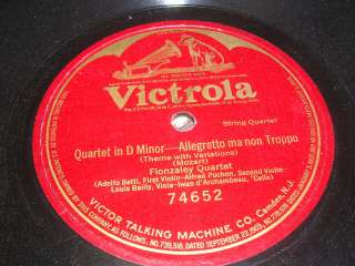 VICTOR 74652   FLONZALEY QUARTET   Quartet in D  78 rpm  