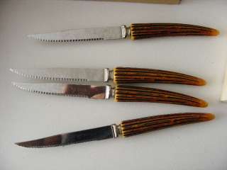  Sheffield Steak Knife Set of 4 Stainless Knives Excellent  