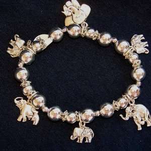  Beautiful Silver Elephant Bracelet 