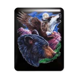  iPad Case Black Bear Bald Eagle and Wolf 