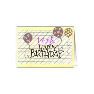  14th Happy Birthday Balloons Card: Toys & Games
