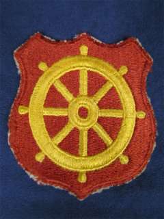 Vintage Ship Wheel Embroidered Patch Yellow Red Orange  
