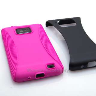 Baby Pink Dual Flex Hard Case Gel Cover Samsung Galaxy S2 i9100 i777 