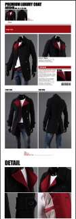   Casual Double Coats, Korea style Dandy slim fit coats / Black  