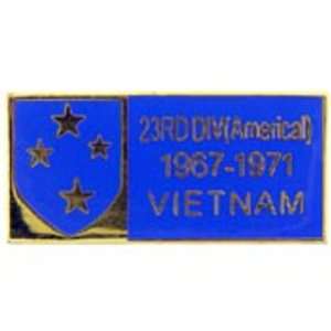  U.S. Army 23rd Infantry Division Vietnam Pin 1 1/8 Arts 