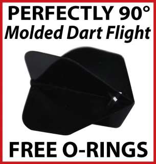 Macoto molded dart flights black 3pcs W/Free Rings  
