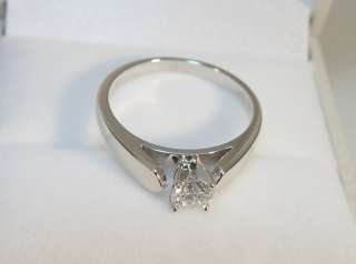 14K White Gold 0.36CT Diamond Solitaire Engagement Ring   GIA 