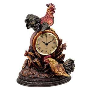 Two Roosters Tabletop Clock 