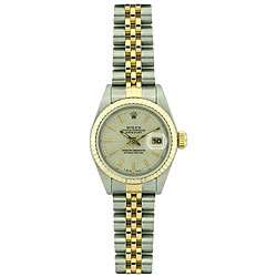 Pre owned Rolex Datejust Womens Two tone Silver Dial Watch 
