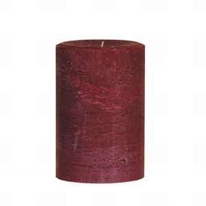 4 Distressed 100 Hour Pillar Candle Cranberry Burgundy 
