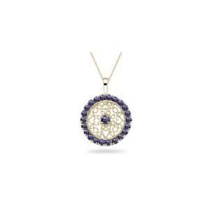  1.23 Cts Amethyst Pendant in 14K Two Tone Gold Jewelry
