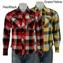 Sabit Mens 3 Color Long sleeve Plaid Shirt  Overstock