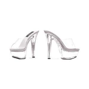  Ellie Shoes E601Vanity 9 Stiletto Heel Clear Mule with 