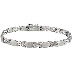 Sterling Silver X and O Diamond Accent Bracelet  Overstock