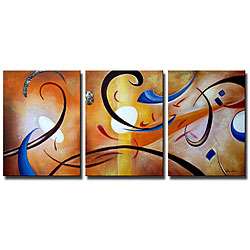 Happiness Abstract Gallery wrapped Canvas Art Set  Overstock