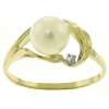 14k solid gold ring with natural diamond pearl our price $ 187 82