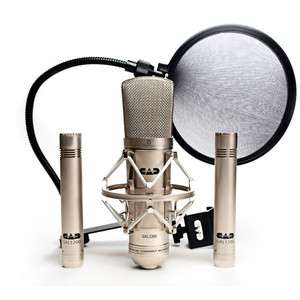 CAD Recording Studio 3 Piece Condenser Microphone Bundle w/ Popfilter 