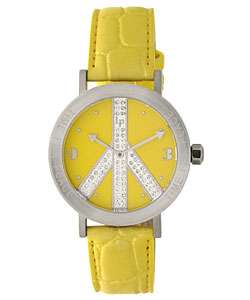Udi by Lucien Piccard Peace Symbol Yellow Watch  